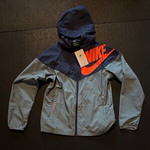 Boys Nike Navy and Gray Windbreaker Jacket